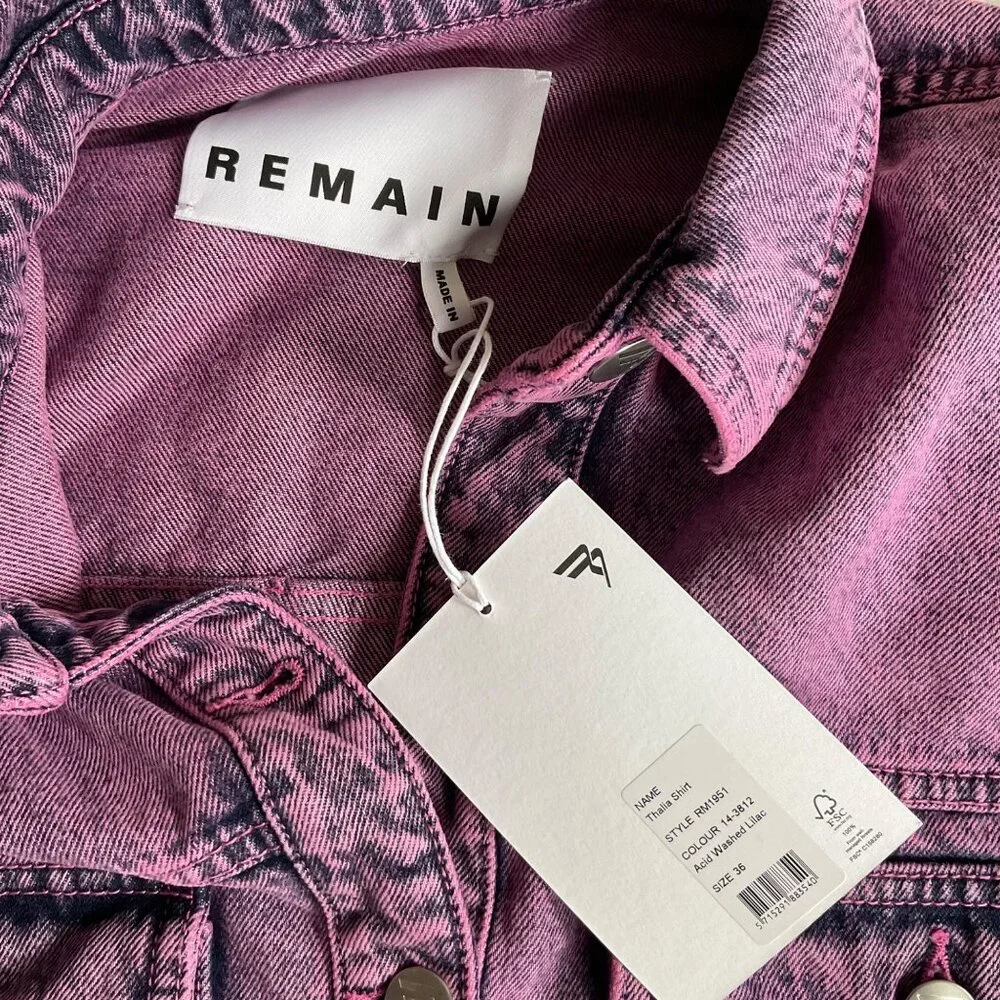 REMAIN BIRGER CHRISTENSEN Italy Purple Thalia Denim jacket US8-10 run big BUST46 - Picture 5 of 10
